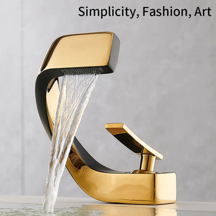 Bathroom Deck Mounted Basin Faucet Black Sink Tap Single Hole Water Tap Hot and Cold mitigeur salle de bain mixer faucet
