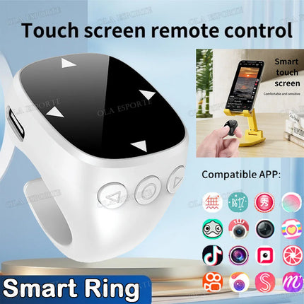 New Smart Fingertip Ring Remote Control Wireless Bluetooth Mobile Selfie Mice Selfie Video Automatic Page Turner Browsing 2025