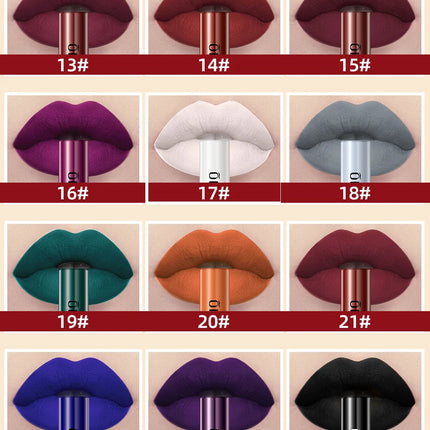 QIBEST Matte Liquid Lipstick Waterproof Long Lasting Lip Gloss Velvet Mate Nude Red Tint Tube Lipsticks Lipgloss Makeup Cosmetic