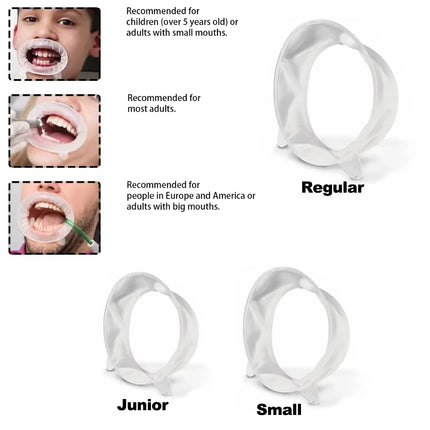 10PCS Dental Mouth Opener 3D Oral Lip Cheek Retractor O Shape Rubber Expander for Regular Small Junior Dentistry Tool Set