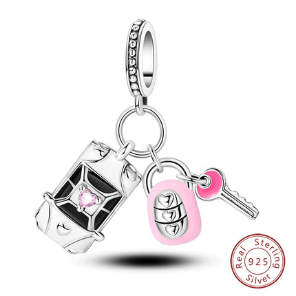 925 Sterling Silver Motorcycle Sports Car Bicycle Charms Pendents Fit Qikaola Original Bracelets Fine DIY Birthday Jewelry Gifts