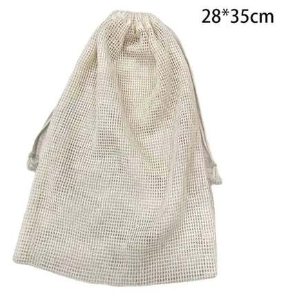 Reusable Cotton Mesh Bag Large Eco-friendly Mesh Shopping Bag Fruit and Vegetable Storage Light Weight Bundle Pocket Kitchen