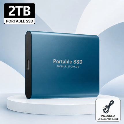 1TB External Hard Drive Portable SSD USB 3.1 Type-C Fast Transfer Shockproof for Laptop Mac PC Home Office Use