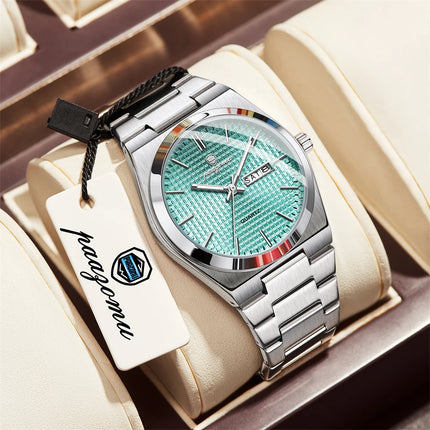 PAAZOMU Luxury Men Wristwatch Waterpro Of Luminous Date Week Watch For Man Stainless Steel Men's Watches Quartz Male Clock Sport