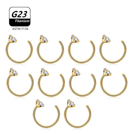 1Pcs 10Pcs G23 ASTM F136 Titanium D Shape Nose Piercing Ear Septum Earrings Studs Helix Stud Hoop Body Jewelry Wholesale
