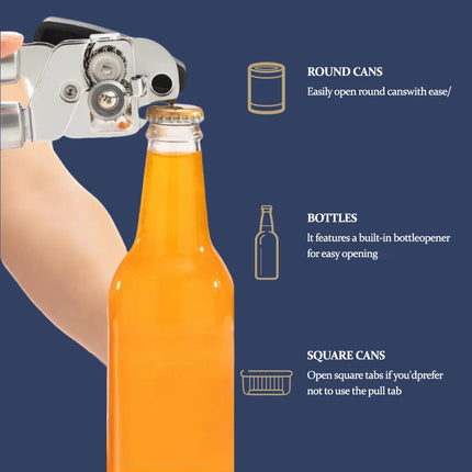 Stainless Steel Multifunctional Professional Can Manual Can Opener Craft Beer Grip Can Opener Bottle Opener Kitchen Gadgets