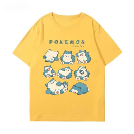 2026 Summer Pokemon Squirtle Cool Sunglasses Print T-Shirt 100% Cotton Oversized Couple & Family Tee for Travel Game & Sports