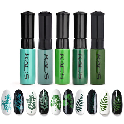 4/5PCS/Kit Colorful Nail Stamping Polish With Stamper Template Art Decoration Nail Polish Lacquers Manicure Varnishes Tools