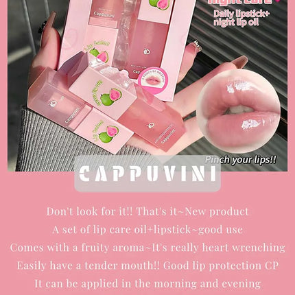 Guava Lip Care Set Fade Liplines Moisturizing Lip Balm Kit Hydrating Lip Gloss Relieve Dryness Soothing Lips Jelly Lips Mask Set