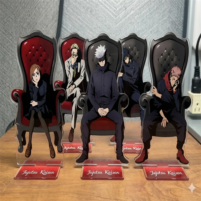 Anime Jujutsu3 Peripherals Black Chair Sitting Pose Zen'in Naoya Figure Acrylic Stand Yuji Itadori Figurine  Keychain Plate Toys