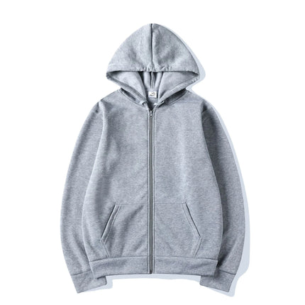 2025New Trendy Sweatshirt Coat Front Pockets Warm Zipper Lamb Wool Jacket Men and Woman Autumn Winter Pure Color Cardigan Hoodie