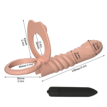 Adult Supplies Sex Toy Silicone Butt Plug Double Penetration Dildo Vibrator With Cock Ring Delayed Ejaculation Anal Plug For Men