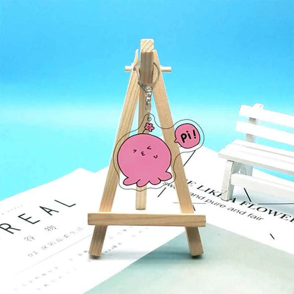 Anime Takopi’s Original Sin Cosplay Keychain Kawaii Pink Octopus Acrylic Pendant Key Chain Keyring Bag Accessories Prop Gift
