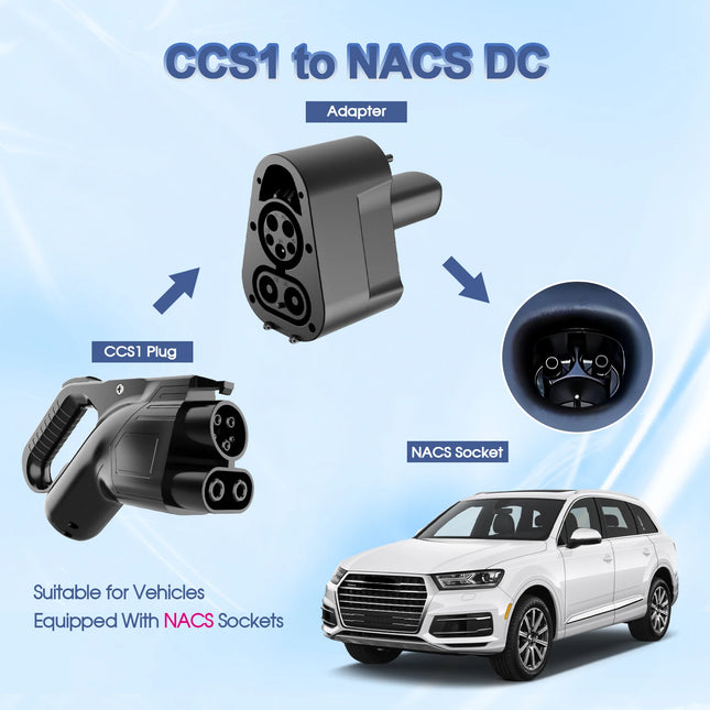 GOODCELL CCS1 to NACS 250KW Max Charger Adapter Compatible with Tesla Model 3/X/Y  Fit For Tesla Charging From CCS1 Station