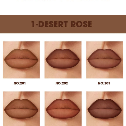 6 PCS/SET Ultra-Fine Wood Lip Liner Set - Nude Brown Collection, Velvet Matte Long Lasting Waterproof 18 Colors Lip Combo