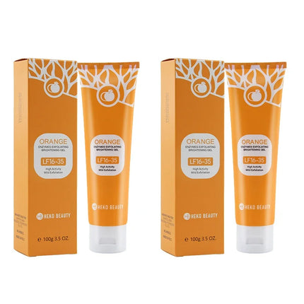 Orange Enzyme Exfoliating Gel Gentle Clean Pore Exfoliator Mild Remove Dead Skin Smooth Texture Hydrate Brighten Vitamin C Cream