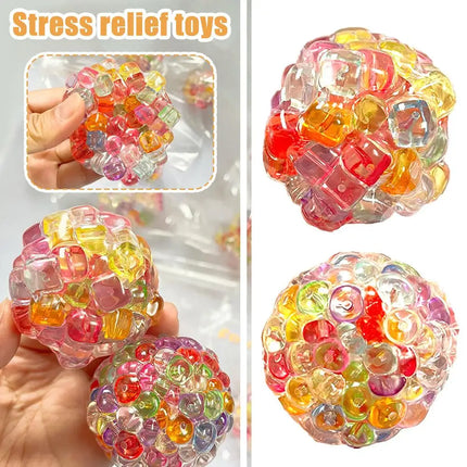 Creative Explosion Beads Squishy Balls Stress Relieving Toys Slow Rebound Toy Fidget Toy Children Decompression Toys
