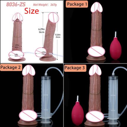 SXXY 8 Styles Double Layer Soft Silicone Squirt Dildo Strong Suction Cup Realistic Ejaculating Butt Plug анальная пробка Sex Toy