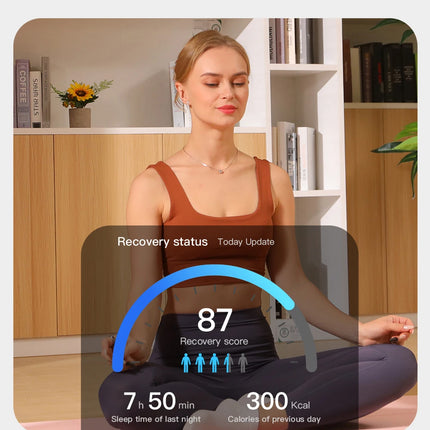 Qino K21 Smart Ring Health Monitor with Smart Touch Information vibration alert 5ATM Waterproof Skin Temperature Measurement