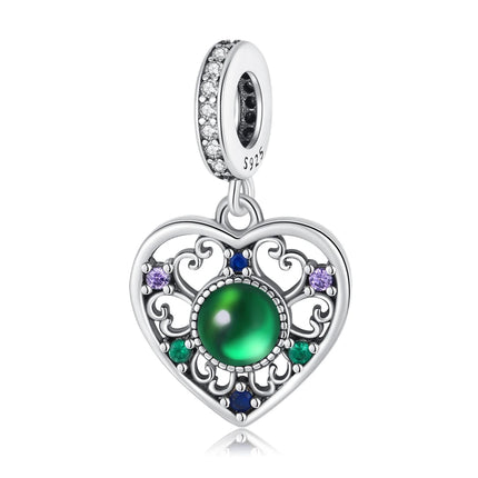 925 Sterling Silver Green Series Flower Tree Apple Pendant DIY Fine Beads Fit Original Charms Bracelet Women Jewelry Diy