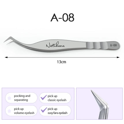 NATUHANA  Eyelash Extensions Tweezers Lash Artists High Precision Stainless Steel Superhard Anti-Static Tweezers Makeup Tools