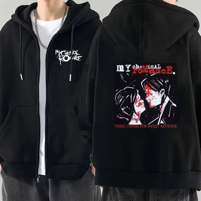My Chemical Romance Mcr Dead Zipper Hoodie Men Women Casual Loose Fashion Zipper Sweatshirt Men's Fashion Long Sleeves Tops