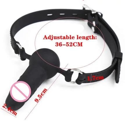 Double-Ended Dildo Deep Blowjob Sex Toy Gag Open Mouth Plug Leather Harness Lesbian Strapon Penis Butt Plug BDSM Erotic Bondage