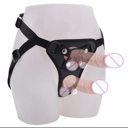Men's Strap-on Realistic Dildo Pants for Men, Double Dildos with Rings, Man Strapon Harness Belt, Adult Games, Adult Sex Toys