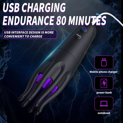 Penis Trainer Electric Shock Male Masturbator Penis Vibrator 10 Vibrating Modes Male Stroker 360°Wrapped Adult Sex Toys for Men