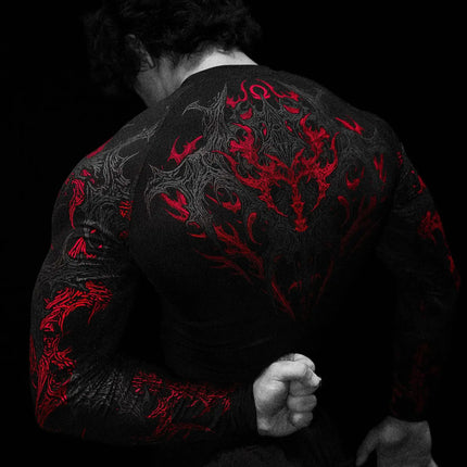 2026 New Dragon Awakening Pattern Gym Long Sleeve Top for Spring and Summer Running Swimming Weightlifting Fitness Clothes