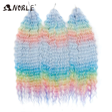 Noble 24Inch 300g Crochet Hair Curl Hair Water Wave Ombre Blonde Twist Crochet Hair Braid Hair Deep Wave Braiding Hair Extension
