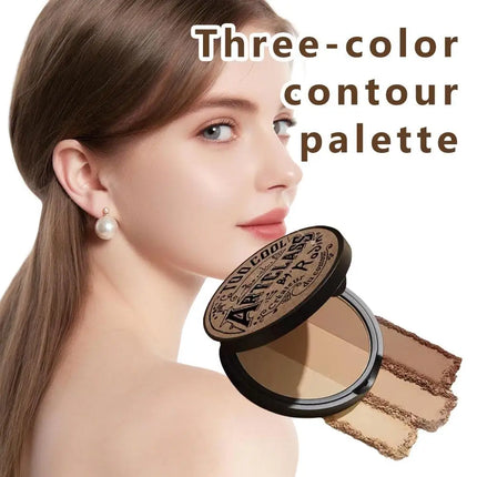3color Original Repairing Powder Plate Too Cool For School Art ClassBy Rodin Brown Shading Contour For Cheek Nose Facial Makeup