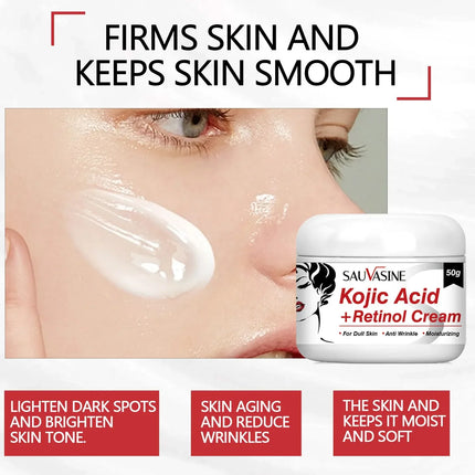 Kojic Acid Cream Remove Pigment Melanin Whitening Remove Dark Spots Cream Nourishing & Resurfacing Fade Skin Care Face Cream