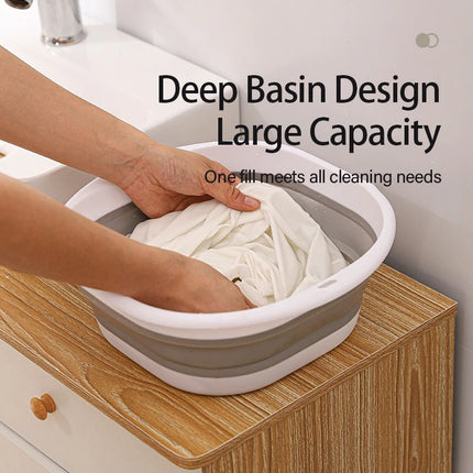 Folding Wash Basin Plastic Wash Basin Tub Lightweight Collapsible Basin Multi-purpose Washbasin for Bathroom Kitchen BXLP01