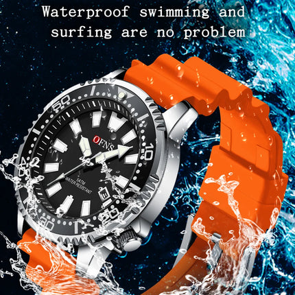 OFNS High Quality Fashion Men's Quartz Watch Calendar Luminous Display 50M Waterproof Luxury Watches Rubber Strap Men's Watch