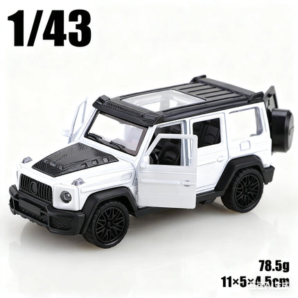 1/43 scale die-cast metal new Little G pullback off-road vehicle, three-door alloy model, boy's toy, decoration.