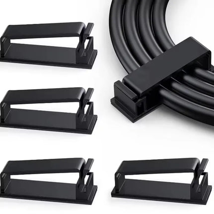 10pcs Self-Adhesive Cable Organizer Car USB Data Cable Clamp Clips Holder Decorative Cord Winder Manager for Cable Management