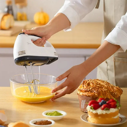 Handheld Electric Egg Beater for Baking, Household Automatic Mixer, 7-Speed Food Dough Blender and Cream Whipper