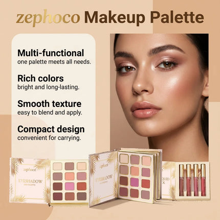 Book Style Makeup Palette Gilded Makeup Set Comprehensive Kit  Eyeshadow Blush Lipstick All in One Foldable Makeup Palette