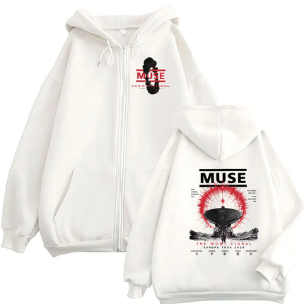 Rock Band MUSE The Wow! Signal Europa Tour 2026 Hoodie Men's Hip Hop Pop Loose Pullover Sweatshirt Retro Long Sleeve Coats Hoody
