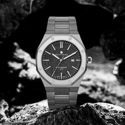 SAPPHERO Fashion Men's Watches Stainless Steel Business Watches Men's Waterproof Date Display Watches for Men