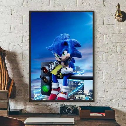 MINISO Sonic Wall Poster Removable Sticker | MINISO Sonic Poster Wall Sticker