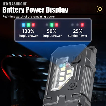 TK-001 Rechargeable Mini Keychain Flashlights - Magnetic EDC Pocket Torch, Super Bright LED with Pen Clip | Outdoor & Fishing