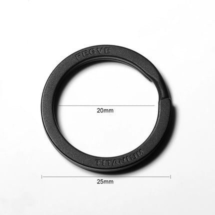 Black Titanium Keyring Car Men Flat Key Chain Rings Holder Lightweight EDC ARC Keychain Buckle for Accessories Gadgets Wholesale