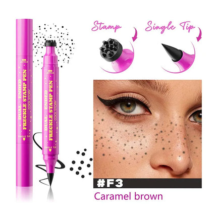 Double-end Freckles Stamp Pen Makeup 3-IN-1 Eyeliner Freckle Seal Waterproof Face Concealer Contour Natural Brown Freckle Makeup
