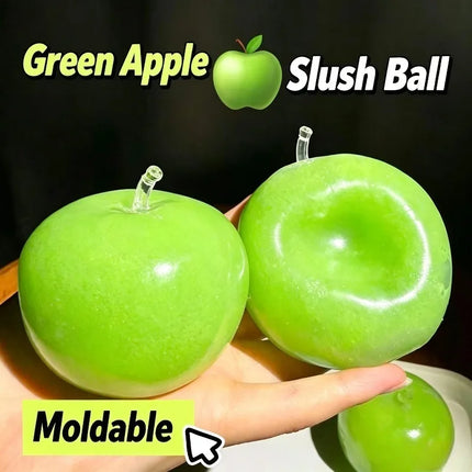Green Apple Slushie Stress Ball Squishy Toy Crunchy Moldable Non-Bounce Sensory Fidget Toy Medium Grip Strength Training Gift