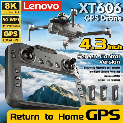 2026 Lenovo XT606 MAX GPS Drone 4k Professional 8K HD Camera FPV Wish Screen Drone 360° Obstacle Avoidance Quadcopter Toys Drone