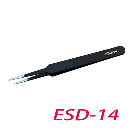 6pcs Anti-Static Stainless Steel Tweezers Precision Maintenance Industrial Repair Curved Working Model Making Hand Tool