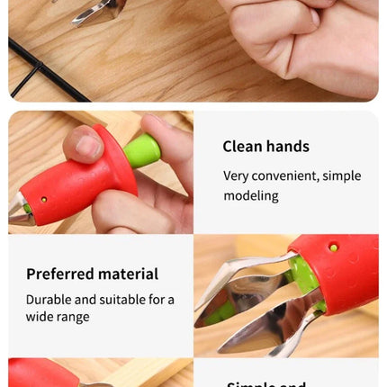 Strawberry Slicer Cutter Strawberry Corer Strawberry Huller Fruit Leaf Stem Remover Salad Cake Tools Kitchen Gadget Accessories