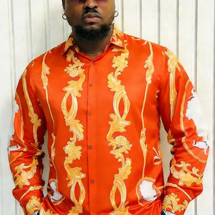 2026 Men's Fashion Casual Long Sleeve Shirt HD Color Pattern 3D Printed Shirt Hawaii Beach Vacation Wedding Social Dress for Men